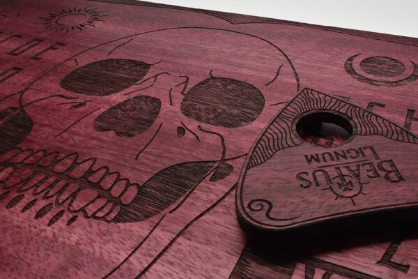 Beatus Lignum Skull Purple Ouija Board